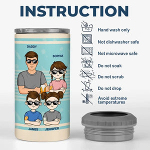 Cher papa, bon travail, nous sommes géniaux - Gobelet isotherme personnalisé 4 en 1 pour la famille - Fête des pères, cadeau pour papa, grand-père