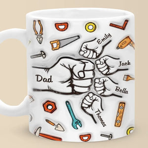 À papa de la part de la raison pour laquelle vous buvez - Mug personnalisé en 3D avec effet gonflé - Cadeau pour la fête des pères, papa, grand-père
