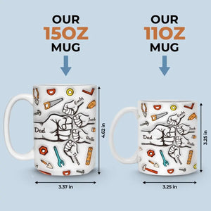 À papa de la part de la raison pour laquelle vous buvez - Mug personnalisé en 3D avec effet gonflé - Cadeau pour la fête des pères, papa, grand-père