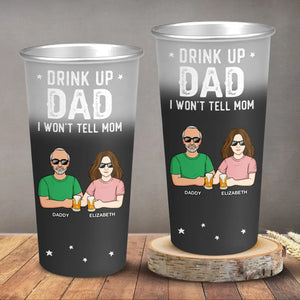 Bois papa, je ne dirai rien à maman - Tasse personnalisée en aluminium à couleur changeante - Fête des pères, cadeau pour papa, grand-père