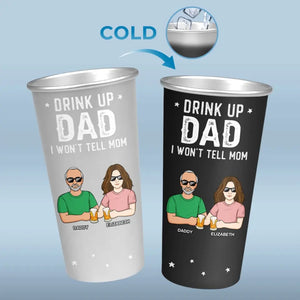 Bois papa, je ne dirai rien à maman - Tasse personnalisée en aluminium à couleur changeante - Fête des pères, cadeau pour papa, grand-père