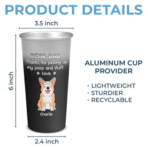 Cher papa, tu es génial ! Tasse personnalisée en aluminium changeant de couleur pour chien - Cadeau pour les propriétaires d'animaux et les amoureux des animaux