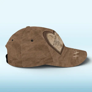 Tiens-moi la main et marche à mes côtés - Chapeau personnalisé familial, casquette classique à imprimé intégral - Nouveauté, fête des pères, cadeau pour papa, grand-père AMZ