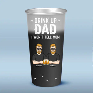 Bois papa, je ne dirai rien à maman - Tasse personnalisée en aluminium à couleur changeante - Fête des pères, cadeau pour papa, grand-père