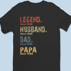 Légende, mari, papa et papa depuis - T-shirt unisexe personnalisé pour la famille, sweat à capuche, sweat-shirt - Nouveauté, fête des pères, cadeau d'anniversaire pour papa, grand-père AMZ