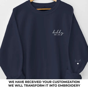 Le lien spécial entre papa et enfants - Sweat-shirt brodé personnalisé pour la famille - Fête des pères, cadeau pour papa, grand-père