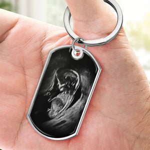Porte-clés personnalisé avec photo « J'ai hâte de te rencontrer, papa » - Cadeau d'anniversaire pour la fête des pères