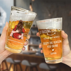 Heureux de t'avoir dans ma vie - Verre à bière personnalisé pour couple - Cadeau pour mari et femme, anniversaire