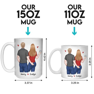 J'aime chaque centimètre de toi - Tasse personnalisée pour couple - Cadeau pour mari et femme, anniversaire