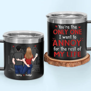 Tu es toujours plus chaud que ce café - Gobelet personnalisé en acier inoxydable de 14 oz avec poignée - Cadeau pour mari et femme, anniversaire