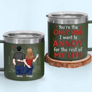 Tu es toujours plus chaud que ce café - Gobelet personnalisé en acier inoxydable de 14 oz avec poignée - Cadeau pour mari et femme, anniversaire