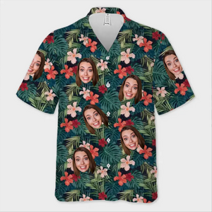Photo personnalisée « You Had Me At Aloha » - T-shirt hawaïen unisexe personnalisé avec visage personnalisé pour la famille - Nouveauté, cadeau pour la famille, les propriétaires d'animaux, les amoureux des animaux AMZ