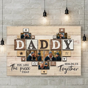 Photo personnalisée « Toujours à mes côtés » - Toile horizontale personnalisée pour la famille - Cadeau pour la fête des pères