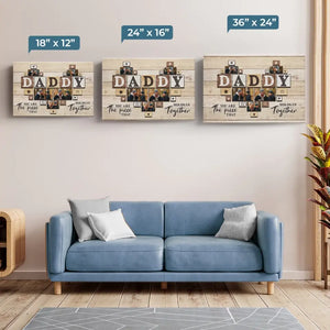 Photo personnalisée « Toujours à mes côtés » - Toile horizontale personnalisée pour la famille - Cadeau pour la fête des pères