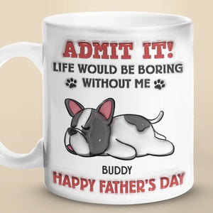 Bravo au meilleur papa chien du monde ! Mug personnalisé avec effet gonflable 3D, imprimé chien ! Cadeau pour les propriétaires et les amoureux des animaux.