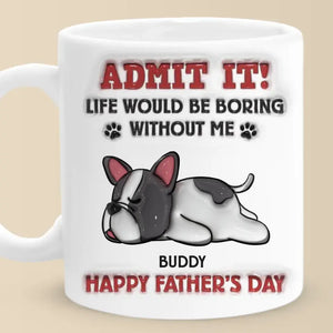 Bravo au meilleur papa chien du monde ! Mug personnalisé avec effet gonflable 3D, imprimé chien ! Cadeau pour les propriétaires et les amoureux des animaux.