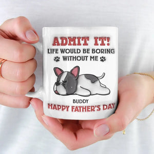 Bravo au meilleur papa chien du monde ! Mug personnalisé avec effet gonflable 3D, imprimé chien ! Cadeau pour les propriétaires et les amoureux des animaux.