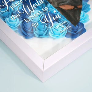 Photo personnalisée Si je sais ce qu'est l'amour, c'est grâce à toi - Boîte à fleurs personnalisée pour couple - Cadeau pour mari et femme, anniversaire