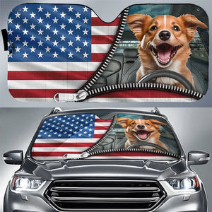 Photo personnalisée : La vie est une grande aventure, vivez-la ! Pare-soleil personnalisé pour pare-brise de voiture, protection de fenêtre de voiture, cadeau pour propriétaires d'animaux et amoureux des animaux.