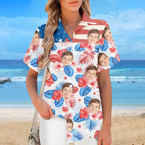 Photo personnalisée C'est l'heure d'été pour notre famille - Chemise hawaïenne tropicale unisexe personnalisée pour la famille - Cadeau de vacances d'été, cadeau pour les membres de la famille