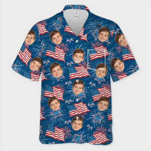 T-shirt hawaïen unisexe personnalisé avec photo pour les vacances en famille - Cadeau idéal pour les vacances d'été