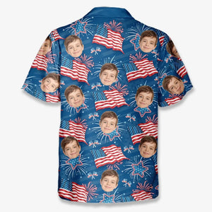 T-shirt hawaïen unisexe personnalisé avec photo pour les vacances en famille - Cadeau idéal pour les vacances d'été