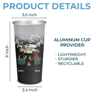 Créez des souvenirs, un emplacement de camping à la fois ! Tasse de camping personnalisée en aluminium à changement de couleur ! Cadeau pour couple, mari, femme, amoureux du camping.
