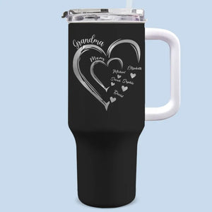 Merci pour tout ce que vous faites - Gobelet personnalisé en acier inoxydable de 40 oz avec poignée - Cadeau pour maman, grand-mère