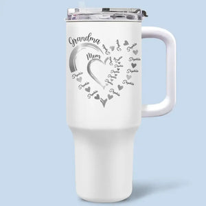 Merci pour tout ce que vous faites - Gobelet personnalisé en acier inoxydable de 40 oz avec poignée - Cadeau pour maman, grand-mère