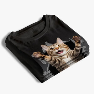 Photo personnalisée : quel plus beau cadeau que l'amour d'un chat ? T-shirt, sweat à capuche et sweat-shirt unisexe personnalisé pour chien et chat. Cadeau pour les propriétaires et les amoureux des animaux.
