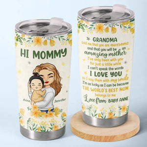 La meilleure maman du monde m'appartient - Gobelet personnalisé pour la famille - Cadeau pour la fête des mères, la baby shower, la première maman