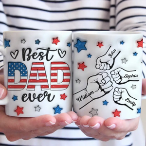 La famille signifie que personne n'est laissé pour compte - Mug personnalisé avec effet gonflé 3D - Cadeau pour la fête des pères