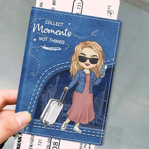 Explorer le monde, voyager en voyageant - Étui de passeport personnalisé, porte-passeport - Cadeau de vacances, cadeau pour les amateurs de voyages d'aventure