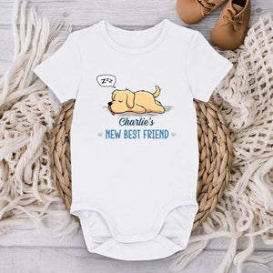 Nous serons les meilleurs amis pour toujours - Body bébé personnalisé avec chien - Cadeau de fête prénatale, cadeau pour les propriétaires d'animaux, les amoureux des animaux