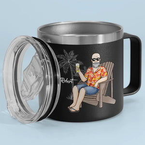 Retire From Work, But Not From Life - Personalized Custom 14oz Stainless Steel Tumbler With Handle - Appreciation, Retirement Gift For Coworkers, Work Friends, Colleagues