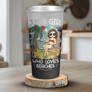 La vie est meilleure à la plage - Tasse personnalisée en aluminium changeant de couleur - Cadeau de vacances d'été pour les meilleures amies, les meilleures amies et les sœurs