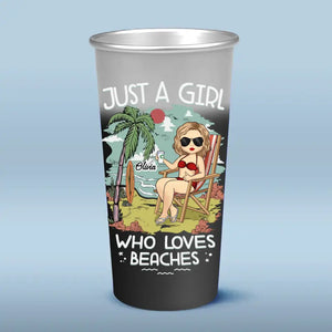 La vie est meilleure à la plage - Tasse personnalisée en aluminium changeant de couleur - Cadeau de vacances d'été pour les meilleures amies, les meilleures amies et les sœurs