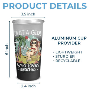 La vie est meilleure à la plage - Tasse personnalisée en aluminium changeant de couleur - Cadeau de vacances d'été pour les meilleures amies, les meilleures amies et les sœurs