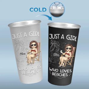 Bons moments et marques de bronzage - Tasse personnalisée en aluminium à changement de couleur - Cadeau de vacances d'été pour meilleures amies, meilleures amies et sœurs