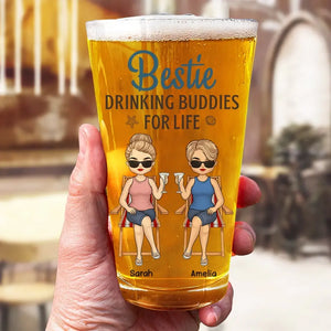 Meilleurs amis pour la vie - Verre à bière personnalisé - Cadeau de vacances d'été pour les meilleures amies, meilleures amies, sœurs, collègues