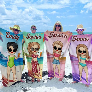 Le soleil est le meilleur accessoire - Serviette de plage personnalisée pour meilleure amie - Cadeau de vacances d'été, cadeau d'anniversaire pour une fête à la piscine pour les meilleures amies, les meilleures amies et les sœurs
