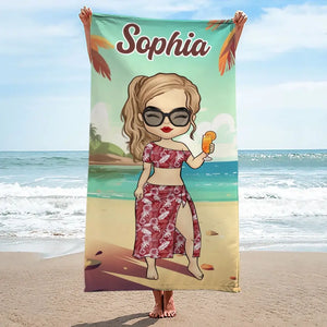 Le soleil est le meilleur accessoire - Serviette de plage personnalisée pour meilleure amie - Cadeau de vacances d'été, cadeau d'anniversaire pour une fête à la piscine pour les meilleures amies, les meilleures amies et les sœurs