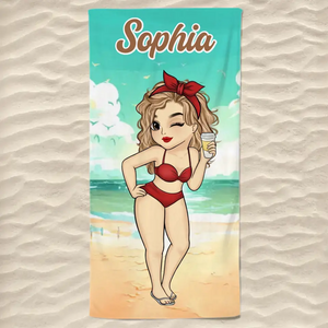 Couchers de soleil et douces sérénades - Serviette de plage personnalisée pour meilleure amie - Cadeau de vacances d'été, cadeau d'anniversaire pour meilleure amie, meilleure amie, sœur