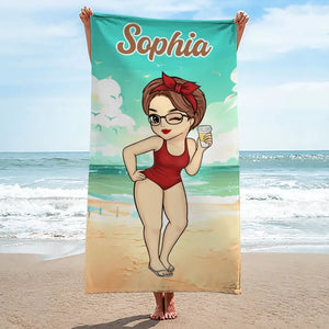 Couchers de soleil et douces sérénades - Serviette de plage personnalisée pour meilleure amie - Cadeau de vacances d'été, cadeau d'anniversaire pour meilleure amie, meilleure amie, sœur