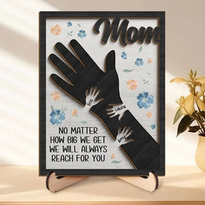 Votre amour unit notre famille - Plaque en bois personnalisée à 2 couches avec support - Cadeau pour maman, grand-mère
