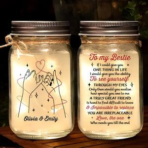La vie est meilleure avec de vrais amis - Lampe Mason Jar personnalisée Bestie - Cadeau pour les meilleures amies, BFF, sœurs