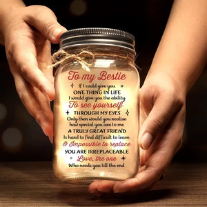 La vie est meilleure avec de vrais amis - Lampe Mason Jar personnalisée Bestie - Cadeau pour les meilleures amies, BFF, sœurs