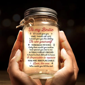 La vie est meilleure avec de vrais amis - Lampe Mason Jar personnalisée Bestie - Cadeau pour les meilleures amies, BFF, sœurs