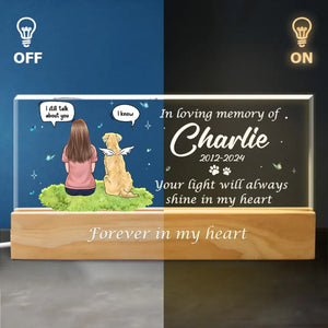 No Longer By Our Sides But Forever In Our Hearts - Memorial Personalized Custom Acrylic Letters 3D LED Night Light - Sympathy Gift For Pet Owners, Pet Lovers