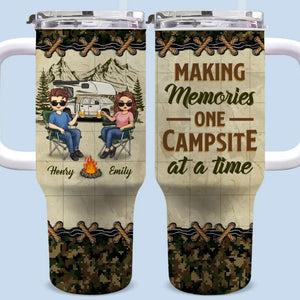 Au milieu de nulle part, ensemble - Camping personnalisé Gobelet en acier inoxydable de 113 ml avec poignée - Cadeau pour mari, femme et amoureux du camping